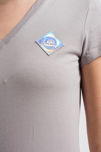 ARMANI EXCHANGE Тениска с шпиц и холограмен детайл Жени