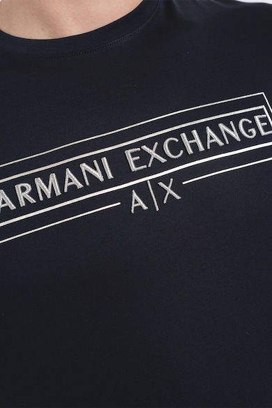 ARMANI EXCHANGE Памучна тениска с бродирано лого Мъже