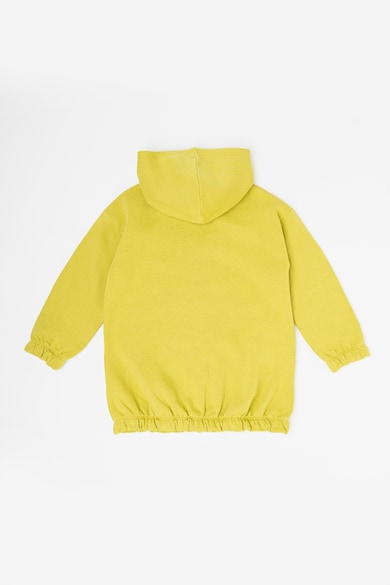 United Colors of Benetton Mintás pamuttartalmú pulóver kapucnival Lány