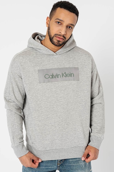 CALVIN KLEIN Kapucnis modáltartalmú pulóver hímzett logóval férfi