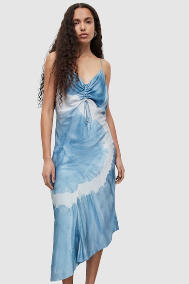 AllSaints Selyemtartalmú midiruha batikolt mintával női