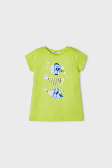 Tricou de bumbac cu imprimeu grafic - Verde lime