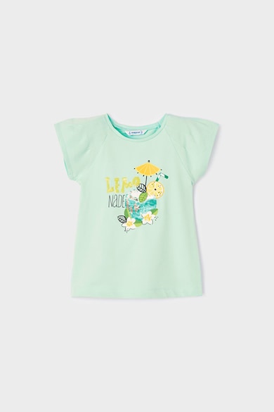 Tricou cu maneci raglan - Verde menta