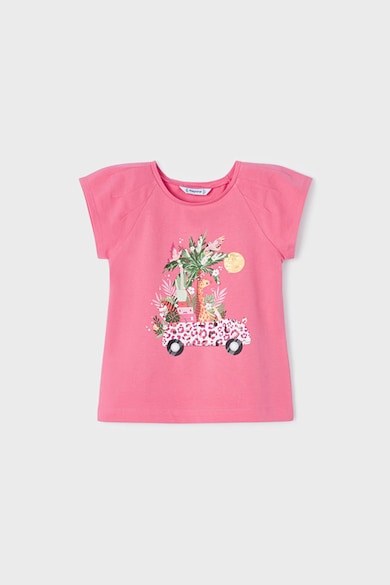 Tricou cu maneci raglan - Roz