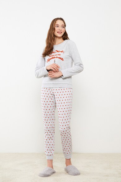 LC WAIKIKI Pijama din amestec de bumbac cu imprimeu Femei