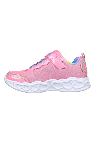 Skechers Pantofi sport cu velcro si aspect stralucitor Infinite Heart Fete