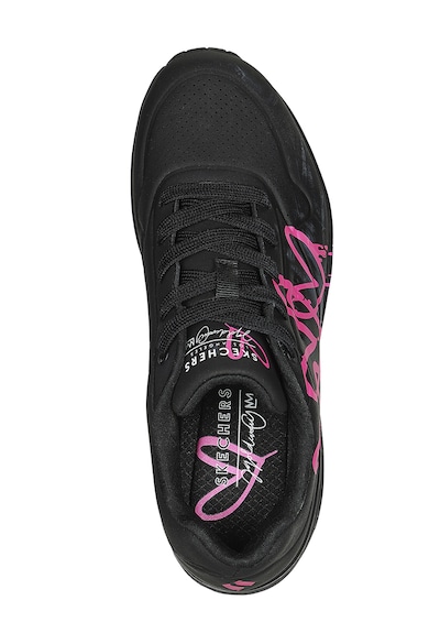 Skechers Pantofi sport de piele ecologica cu imprimeu contrastant Uno Dripping Femei