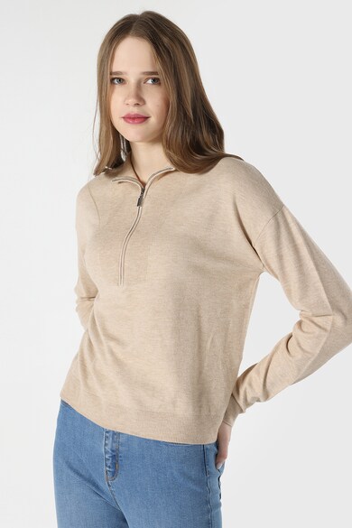 COLIN'S Finomkötött pulóver rövid cipzáros hasítékkal női