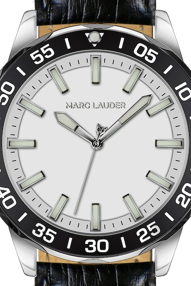 Marc Lauder Аналогов часовник с кожена каишка с шагрен Мъже