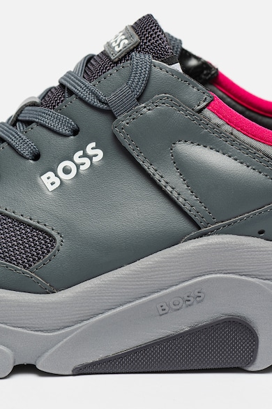 BOSS Кожени спортни обувки Asher с мрежести детайли Мъже