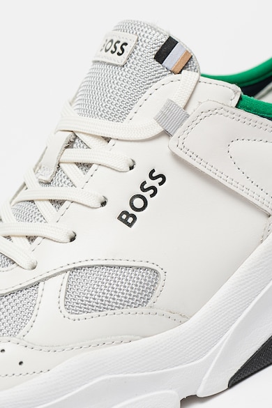 BOSS Кожени спортни обувки Asher с мрежести детайли Мъже