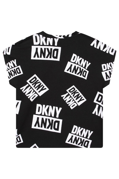DKNY Tricou cu decolteu la baza gatului si model logo Fete