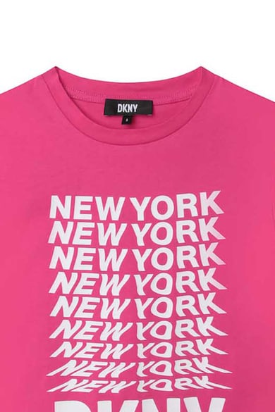DKNY Tricou de bumbac cu imprimeu contrastant Fete