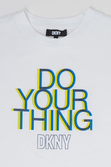 DKNY Tricou de bumbac cu imprimeu text Fete