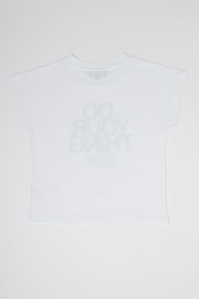DKNY Памучна тениска с надпис Момичета