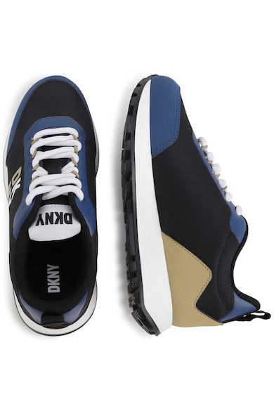 DKNY Pantofi sport de piele ecologica si material textil Fete