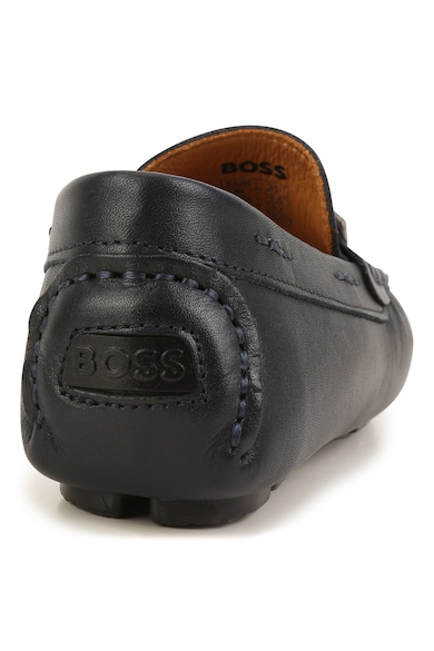 BOSS Kidswear Bőrcipő fémlogós rátéttel Fiú