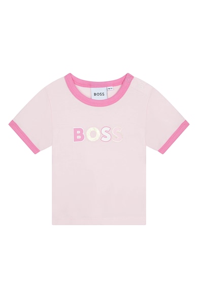BOSS Kidswear Logómintás póló és rövidnadrág szett Lány