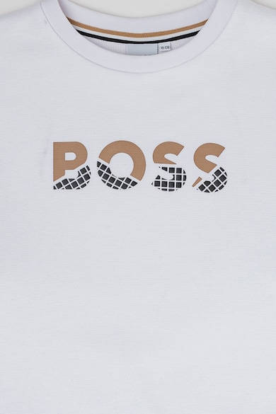 BOSS Kidswear Памучен суитшърт с лого Момичета