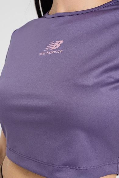 New Balance Tricou crop cu detaliu logo Athletics Femei