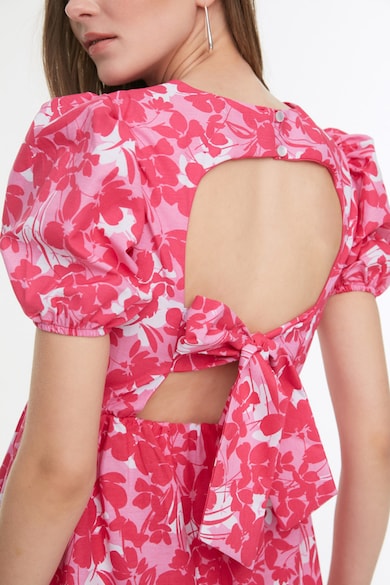 Trendyol Virágmintás miniruha hátul kivágással női