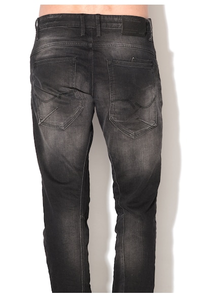 Jack & Jones Jeansi conici negri cu aspect decolorat Mike Barbati