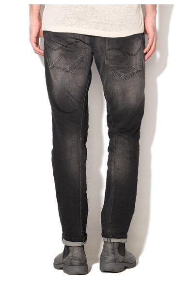 Jack & Jones Jeansi conici negri cu aspect decolorat Mike Barbati