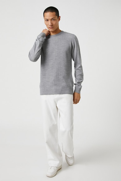 KOTON Рипсен пуловер с овално деколте Мъже