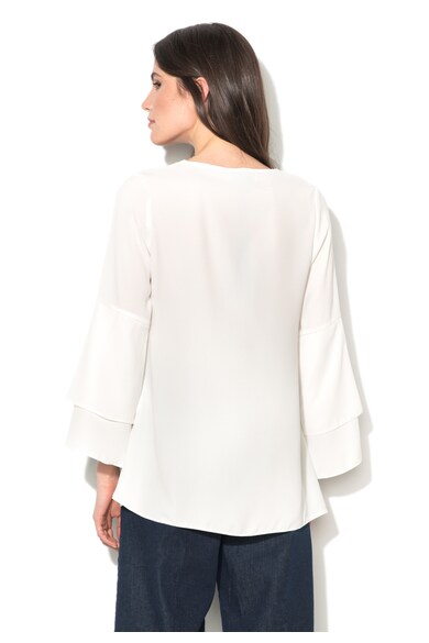 Closet LONDON Бяла блуза с шпиц деколте и разкроени ръкави Жени