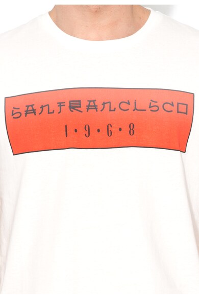 Esprit Tricou alb cu rosu si text frontal Barbati