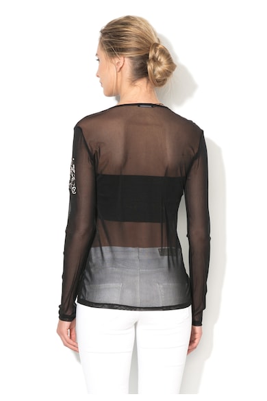 Sisley Bluza neagra transparenta cu plasa Femei