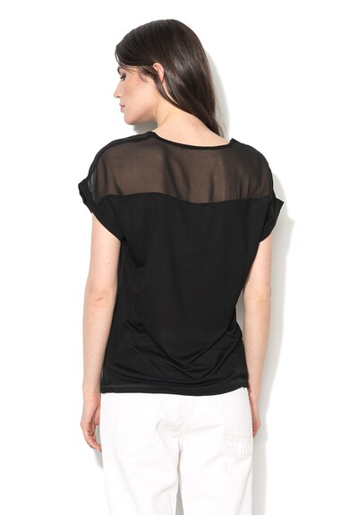 Sisley Bluza neagra cu segment transparent Femei