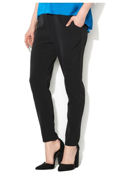 Sisley Pantaloni negri cu talie elastica Femei