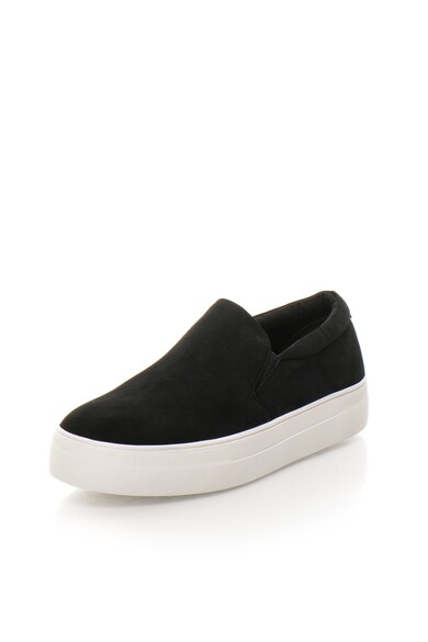 Steve Madden Pantofi slip-on flatform negri de piele intoarsa Gills Femei