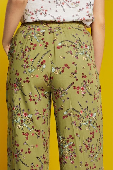 Esprit Pantaloni cu croiala ampla si imprimeu floral Femei