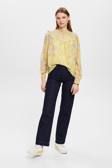 Esprit Bluza cu imprimeu floral si aspect semi-transparent Femei