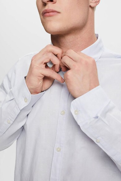 Esprit Риза с лен и памук с копчета на яката Мъже