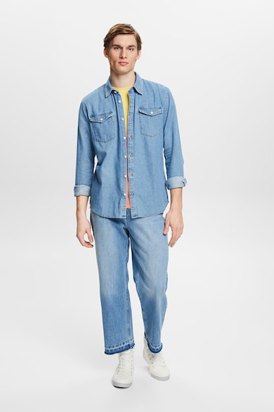 Esprit Риза от деним със стандартна кройка и джоб Мъже