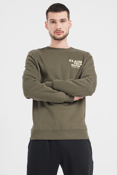 BLEND Normál fazonú pulóver feliratos foltrátéttel férfi