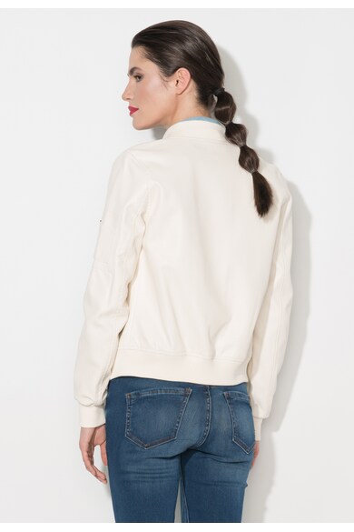 Zee Lane Denim Jacheta bomber alba de piele sintetica Femei