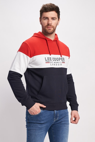 Lee Cooper Colorblock dizájnú kapucnis pulóver logómintával férfi