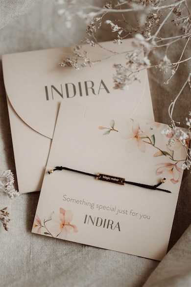 INDIRA Bratara-snur cu talisman placat cu aur de 14K Femei