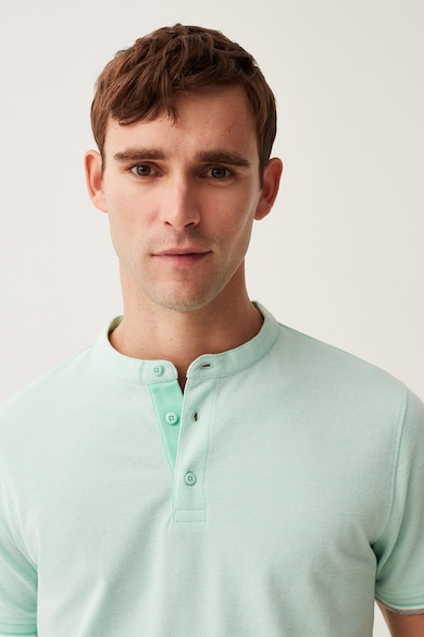 OVS Texturált póló gombos hasítékkal férfi