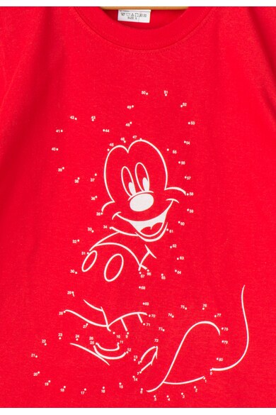 Disney Tricou rosu cu imprimeu alb Mickey Baieti