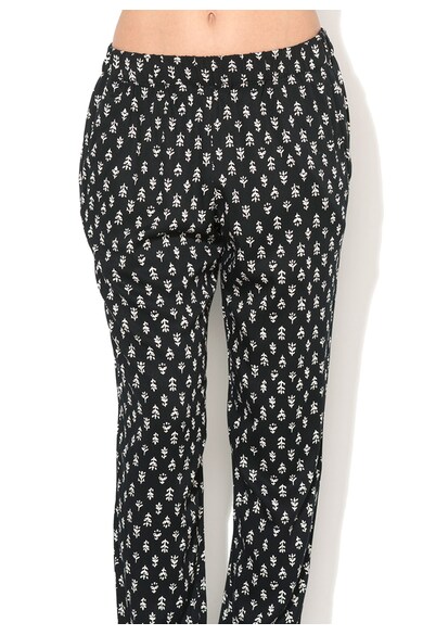 French Connection Pantaloni jogger negri cu imprimeu alb Femei