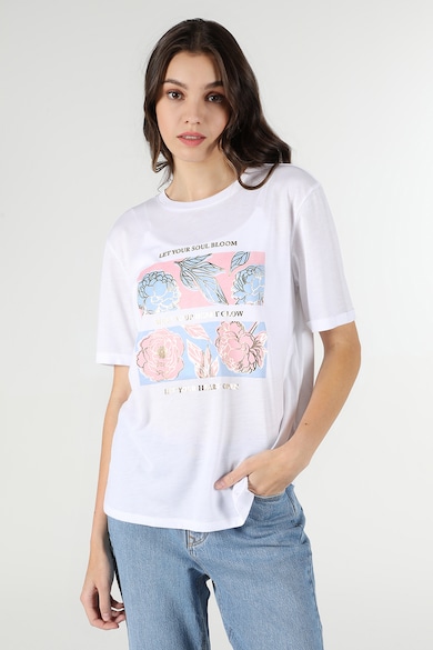 COLIN'S Тениска с овално деколте и бляскава щампа Жени