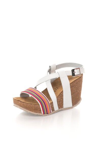 Zee Lane Sandale wedge albe de piele Femei