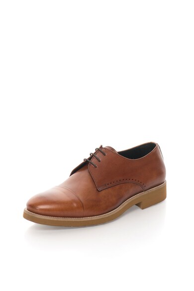 Zee Lane Pantofi maro caramel de piele cu aplicatie cap-toe Barbati