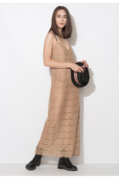 Zee Lane Collection Бежова рокля от плетена дантела с боди Жени