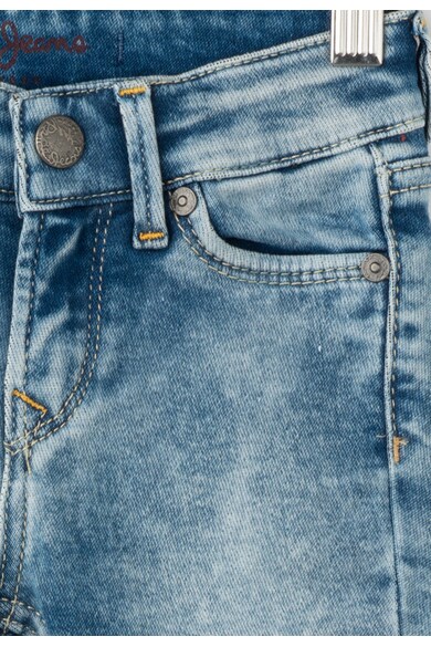 Pepe Jeans London Jeansi skinny albastri cu aspect decolorat Snicker Fete
